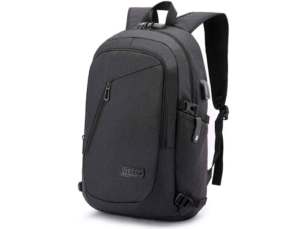 Ecco un bellissimo zaino antifurto con caricatore USB per trasportare in sicurezza computer, oggetti personali e molto altro. colore nero
