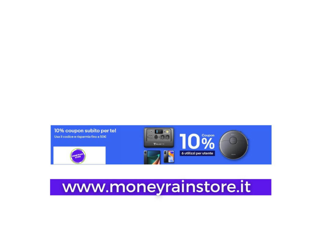 Come ricevere i coupon Ebay; l'immagine mostra il banner pubblicitario ebay con evidenziato lo sconto del 10%