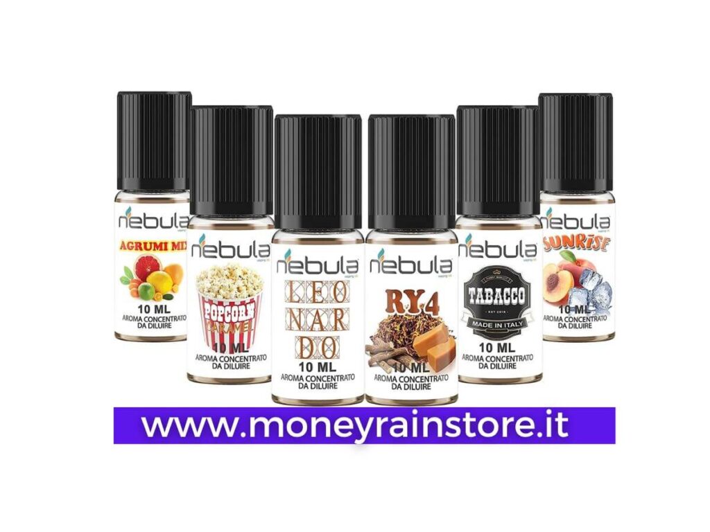 Come scegliere il liquido perfetto per le sigarette elettroniche. In quest'immagine 6 boccette da 10ml cadauna, con differenti fragranze