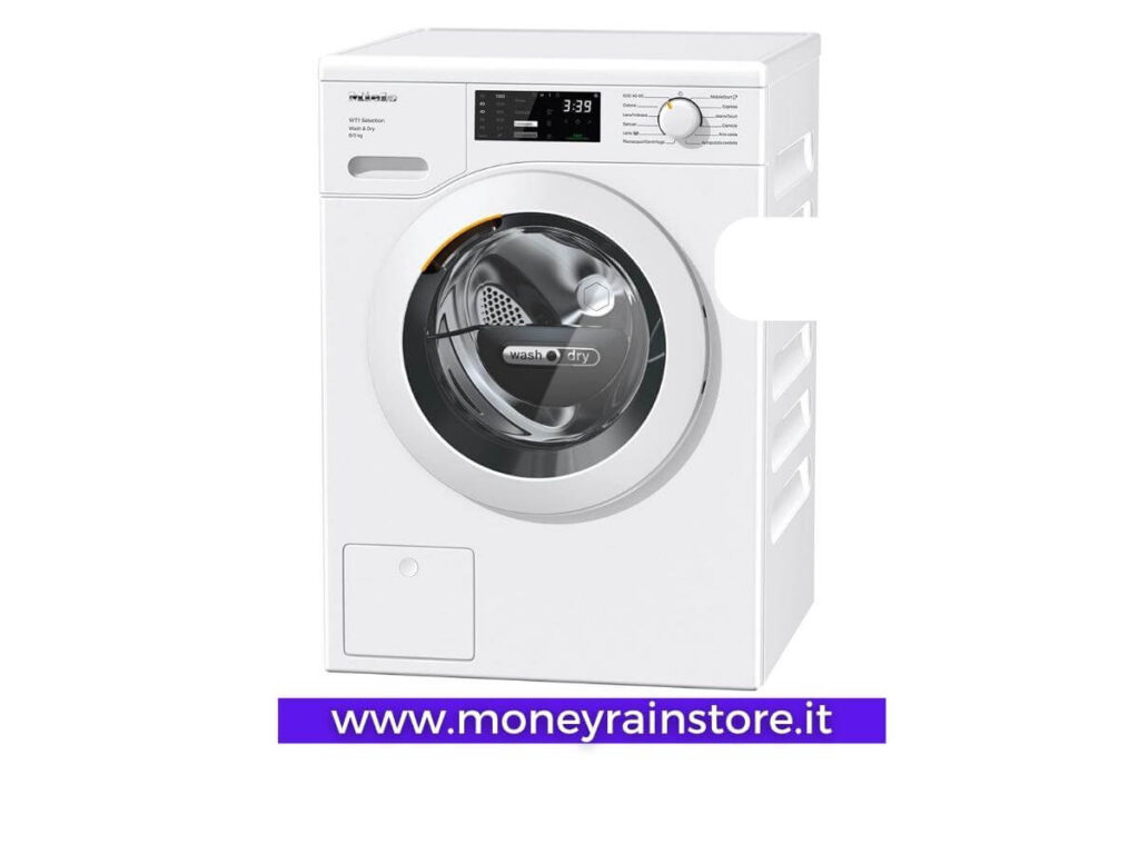 Quale lavatrice scegliere. Nella foto il top della gamma "Miele WTD 163 WCS 8/5 kg, Lavasciuga W1, con tecnologia PerfectCare" colore bianco