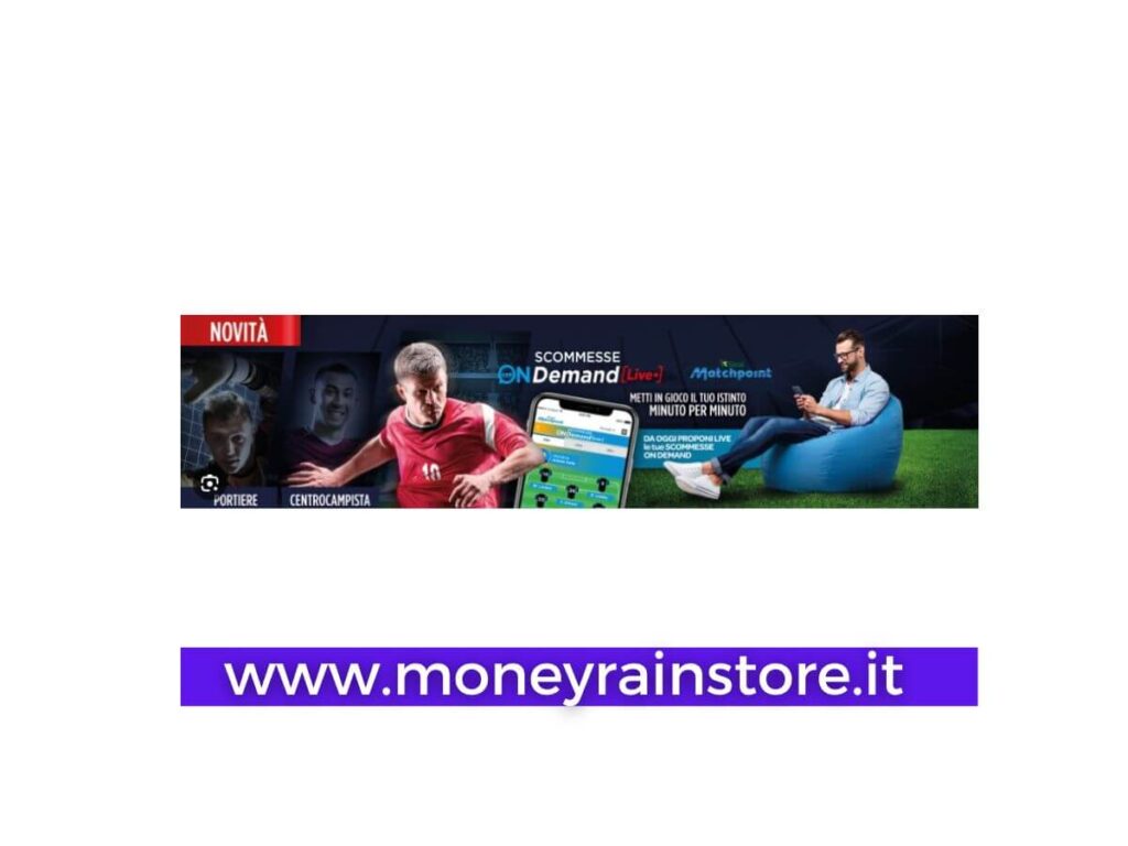 Sisal Scommesse On Demand. Nell'immagine un ragazzo in poltrona che son il cellulare "gioca" on demand, uno smartphone che mette in risalto una formazione di calcio ed un calciatore in primo piano con maglia rossa nr 10