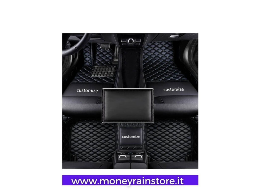 tappetini auto personalizzati LIEVILBAT per 98% modelli di auto in pelle di lusso per tutte le stagioni. Nell'immagine sono di colore nero