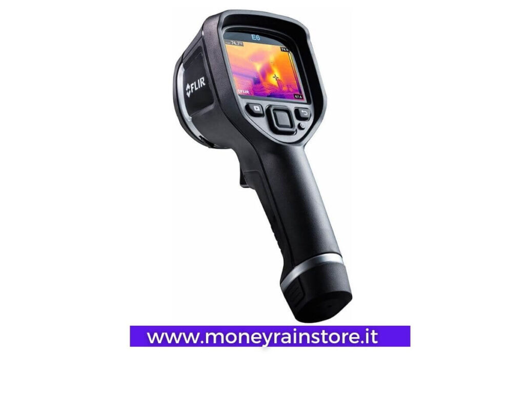 come funziona la telecamera termica; l'immagine mostra il modello FLIR E6 che risulta essere il più ricercato online e tra i più venduti nel 2023