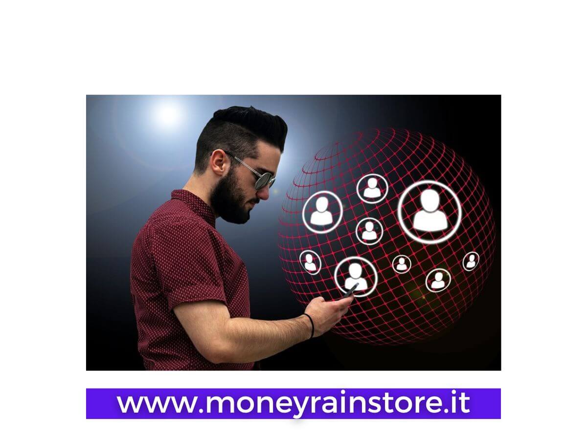 IYALY: La Rivoluzione del Network Marketing che Sta Cambiando la Vita a Migliaia di Persone Giovane professionista che esplora le opportunità di IYALY network marketing tramite smartphone, con una rete di collaboratori come sfondo