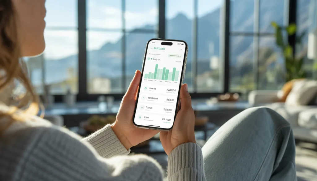 Risparmio e Guadagno Online 2026: Strategie per la Libertà Finanziaria Persona che utilizza un'app di finanza personale su smartphone per monitorare il risparmio e guadagno online nel 2026."