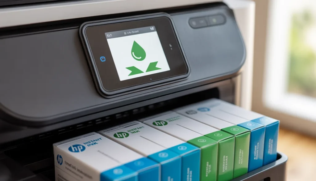 HP Instant ink 2026: La Guida Definitiva al Risparmio sulle Cartucce Hp instant ink 2026 - Primo piano di uno slot per cartucce d'inchiostro di una stampante HP