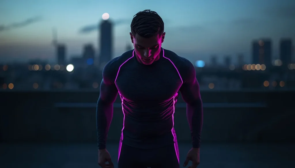 Uomo che indossa abbigliamento tecnico X-Power Sportswear 2026 durante un allenamento professionale.
