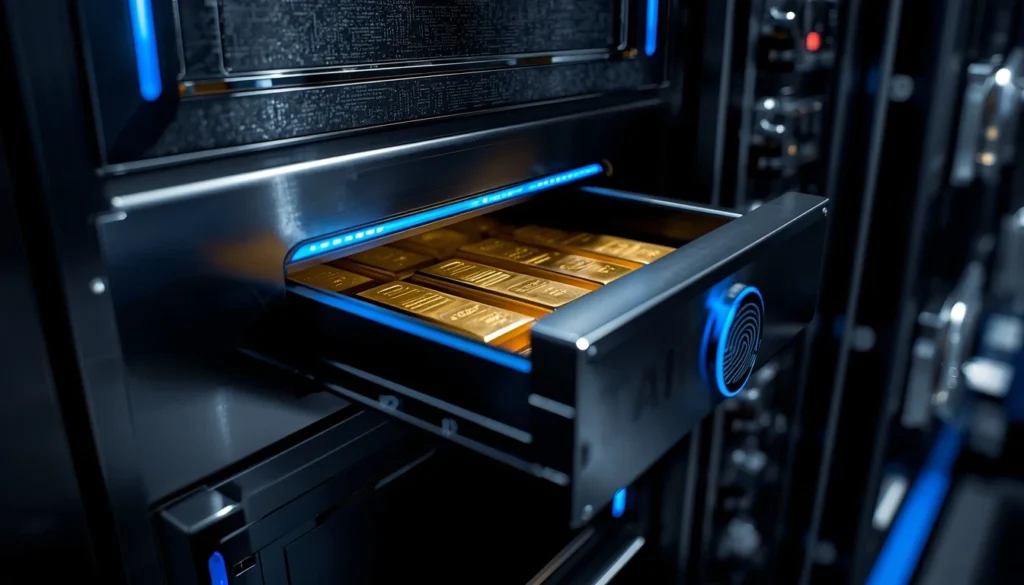 Oro Fisico 2026: La Guida Definitiva tra Investimento, Tasse e Sicurezza Protezione oro fisico 2026: dove conservare lingotti in totale sicurezza. immagine di una cassetta di sicurezza in un caveau