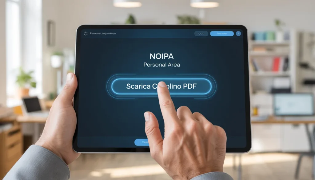 Pagamento Arretrati Docenti 2026: Date, Calcolo e Guida al Cedolino NoiPA Illustrazione che mostra come scaricare il cedolino NoiPA per verificare il pagamento arretrati docenti 2026 su un tablet.