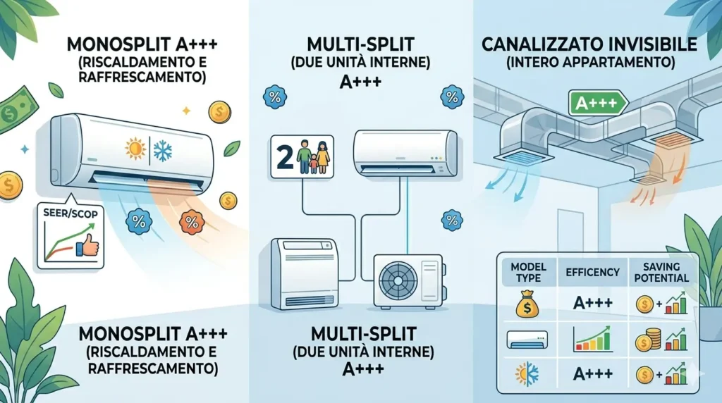 Bonus Condizionatori 2026: La Guida Definitiva su Detrazioni, Requisiti e Migliori Modelli Confronto modelli condizionatori 2026: differenze tra sistemi monosplit, multisplit e canalizzati invisibili.