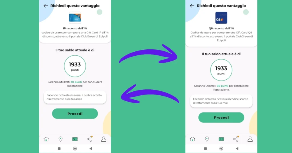 Prezzo Benzina alle Stelle? Ecco come Risparmiare sul Carburante con il Riciclo Coripet nel 2026 Prezzo benzina ; Interfaccia app Coripet per richiedere sconti benzina Q8 e IP